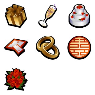 Wedding icon sets preview