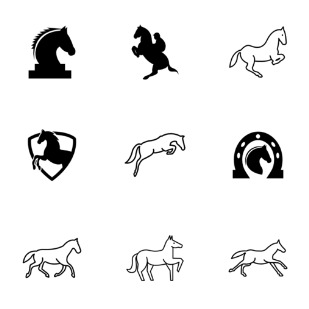 Horses icon sets preview