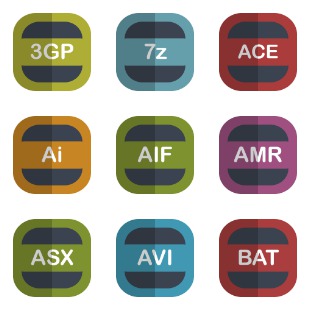 Flat File Type icon sets preview