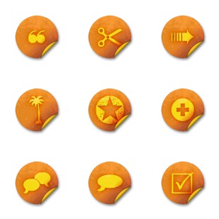 Orange Grunge Stickers icon sets preview