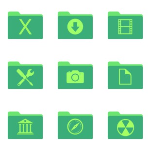 Iscn Green Light Folders icon sets preview