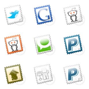 Social Post Stamps icon sets preview