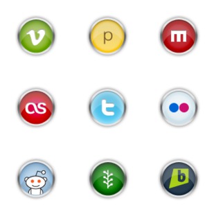 Chrome Social Media icon sets preview