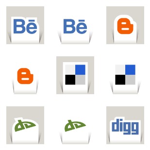 Paper Cut Social icon sets preview