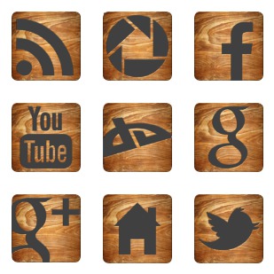 Wood icon sets preview