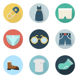 Clothes icon sets preview