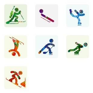 Sochi 2014 Color icon sets preview