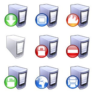 Servers icon sets preview