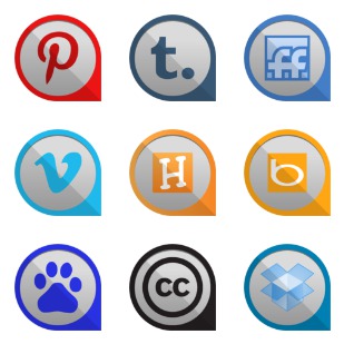 Round edge social media icon sets preview