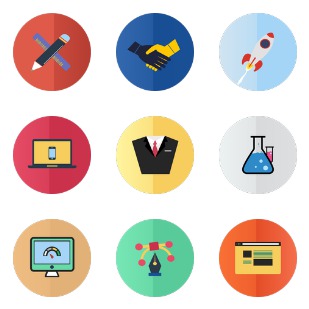 Flat services icon sets preview