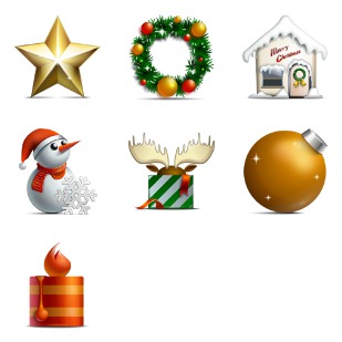 Merry Christmas icon sets preview