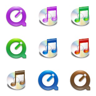 iTunes And Quicktime icon sets preview