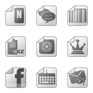 sticky android pack-grey icon sets preview