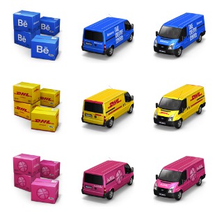 Container 4 / Cargo Vans icon sets preview