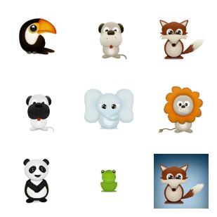 Cute critters icon sets preview