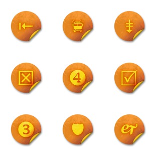 Orange Grunge Stickers icon sets preview