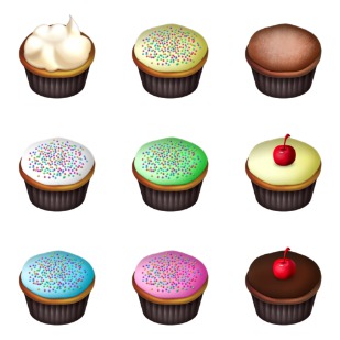 Cupcakes icon sets preview