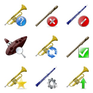 Wind Instruments icon sets preview