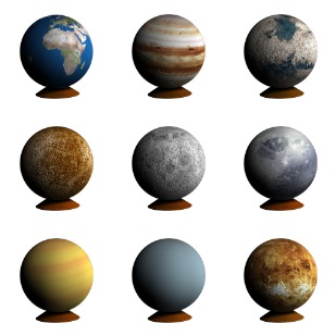 Planets icon sets preview