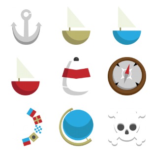 Nautical icon sets preview