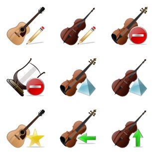 Stringed Instruments icon sets preview