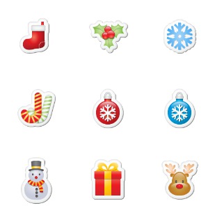 Xmas Sticker icon sets preview