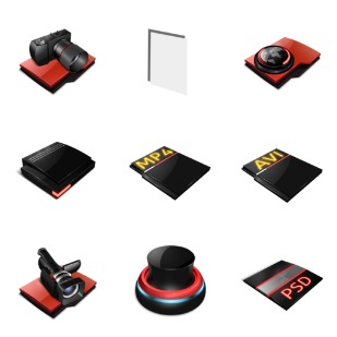 Professional Red icon sets preview