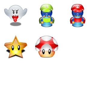 Mario Bros icon sets preview