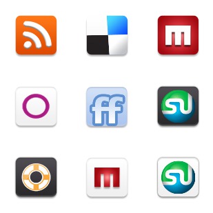 Mini Social Networking icon sets preview