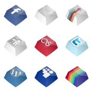 Social Keys Pack icon sets preview