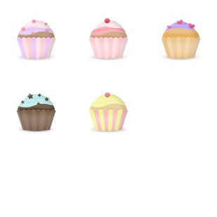 Cupcake icon sets preview