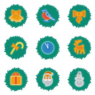 Christmas Wreath icon sets preview