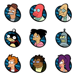 Futurama Vol. 1 icon sets preview