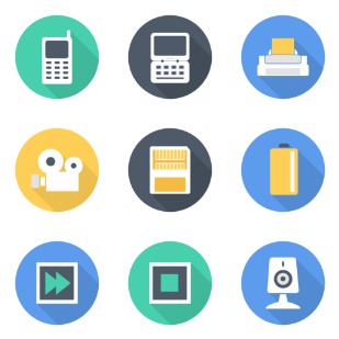 Flat Multimedia icon sets preview