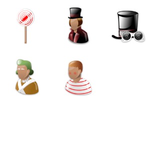 Charlie and the chocolate factory icon sets preview