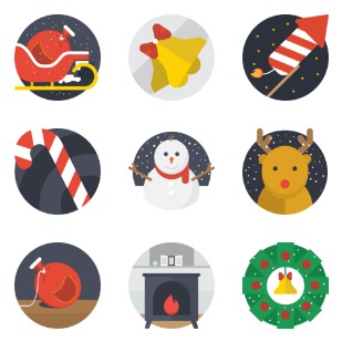 Christmas Flat icon sets preview