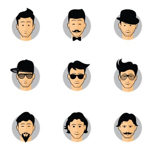 Male Avatars icon sets preview