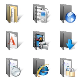 Glass Folder icon sets preview