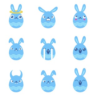 Easter Egg Bunny icon sets preview