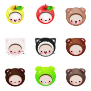 Kawaii babies icon sets preview