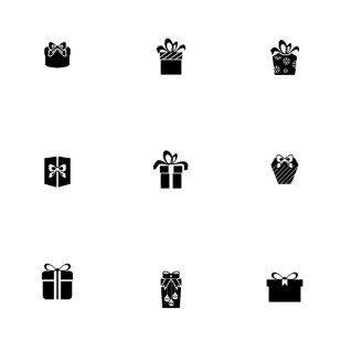 Giftbox icon sets preview