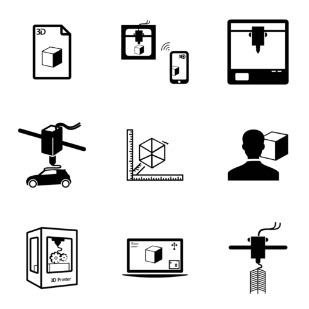 3D Printer Set icon sets preview