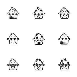 Ice Cup Cake icon sets preview