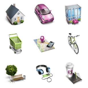 Urban stories icon sets preview