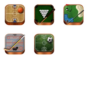 Wooden Sports icon sets preview