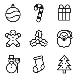 Christmas icon sets preview