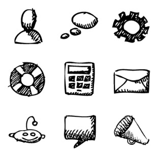 Hand-drawn Sketch icon sets preview