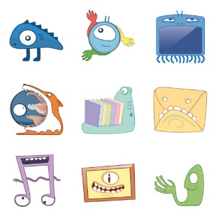 Monsters icon sets preview