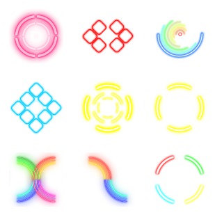 Neon light set icon sets preview