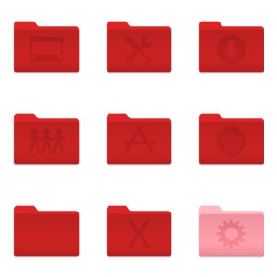 Yosemite RED icon sets preview